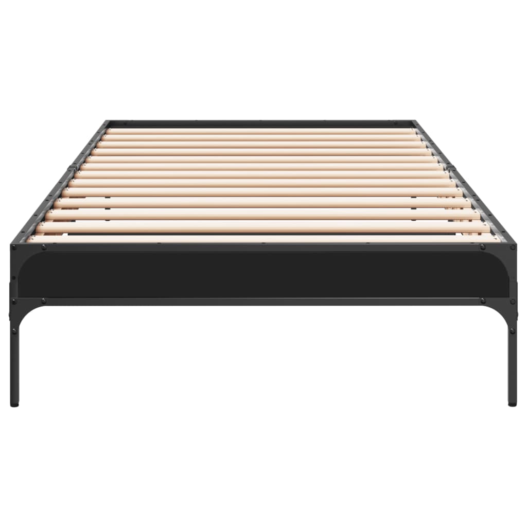 Bed Frame without Mattress Black 75x190 cm Small Single